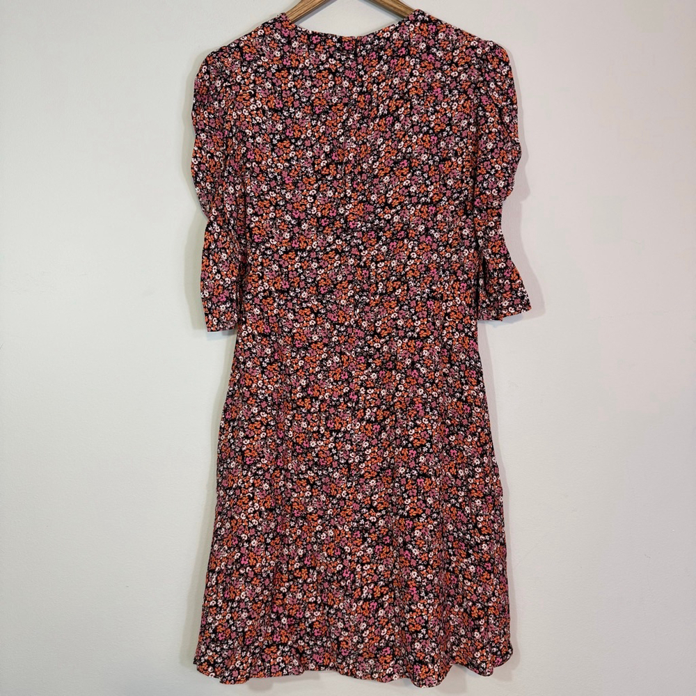 THE KOOPLES Puff Sleeve Cottagecore Floral Print Mini Dress Pink Size 1 (US 4) - Picture 5 of 9